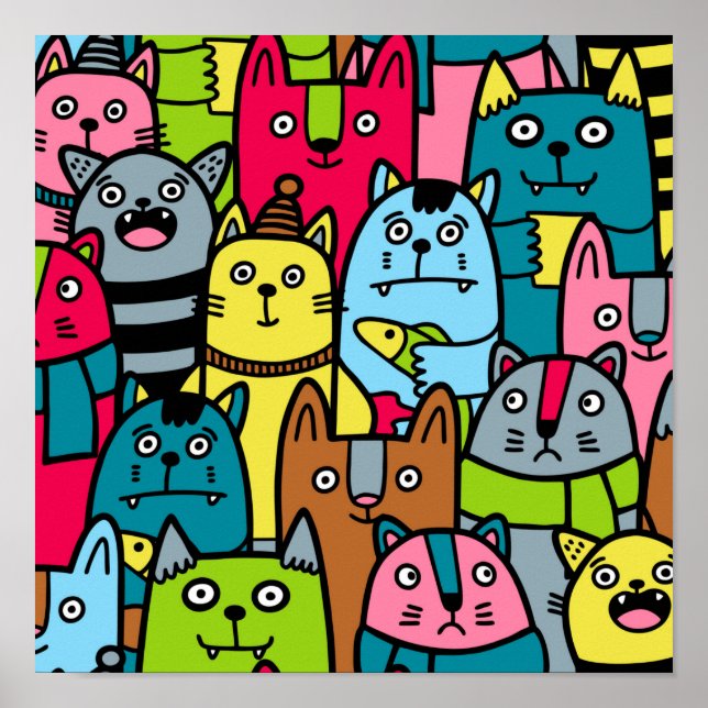 Poster Gatos e gatinhos (Frente)