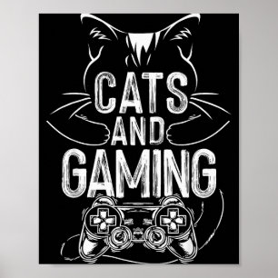 Poster Gatos E Jogos Divertidos Para Jogador, Amante De G