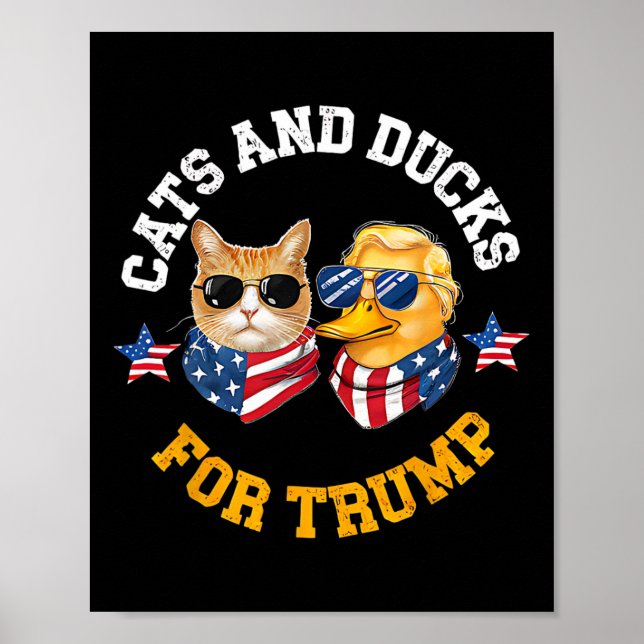 Poster Gatos E Patos Para Trump 2024  (Frente)