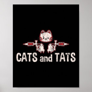 Poster Gatos E Tatuagens Engraçado Presente