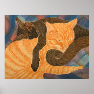 Poster Gatos E Xadrez
