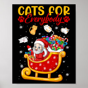 Poster Gatos Engraçados Para Todos Papais noeis Cristo De