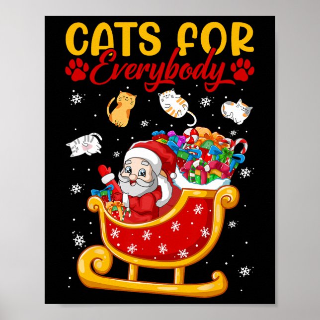 Poster Gatos Engraçados Para Todos Papais noeis Cristo De (Frente)