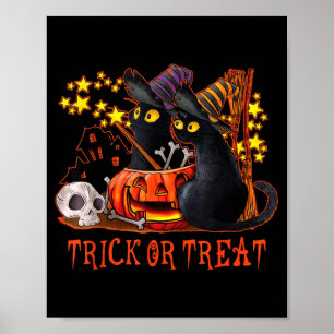 Poster Gatos Fantasmas Abóbora Gata Preta Espiritual Mãe