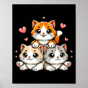 Poster Gatos fofos kawaii neko gatinhos engraçados presen