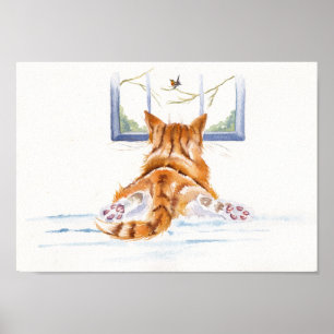 Poster Gatos/gatinhos do gengibre: Da "compra janela "