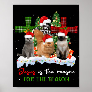 Poster Gatos Jesus É A Razão Para A Época De Natal Feio