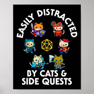 Poster Gatos Jogadores De Rpg Missão Paralela Adhd Gato N