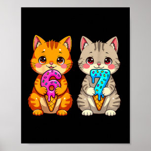 Poster Gatos Kawaii Fofos Neko 67 Drip Meme Engraçado Sei