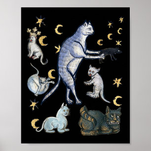 Poster Gatos medievais feios