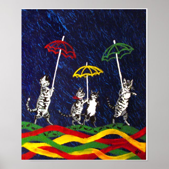 Póster Gatos na Chuva (Frente)