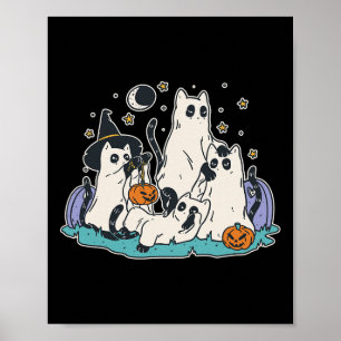Poster Gatos negros na fantasia fantasma - Mulheres e hom