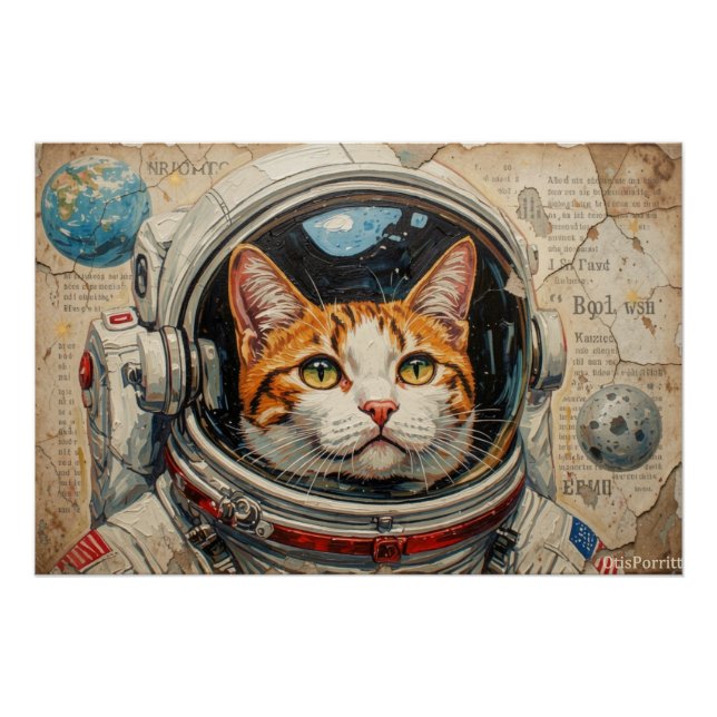 PÓSTER GATOS NO ESPAÇO 11 (Frente)