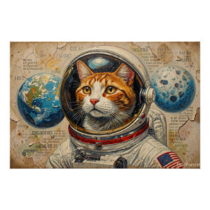 PÓSTER GATOS NO ESPAÇO 12