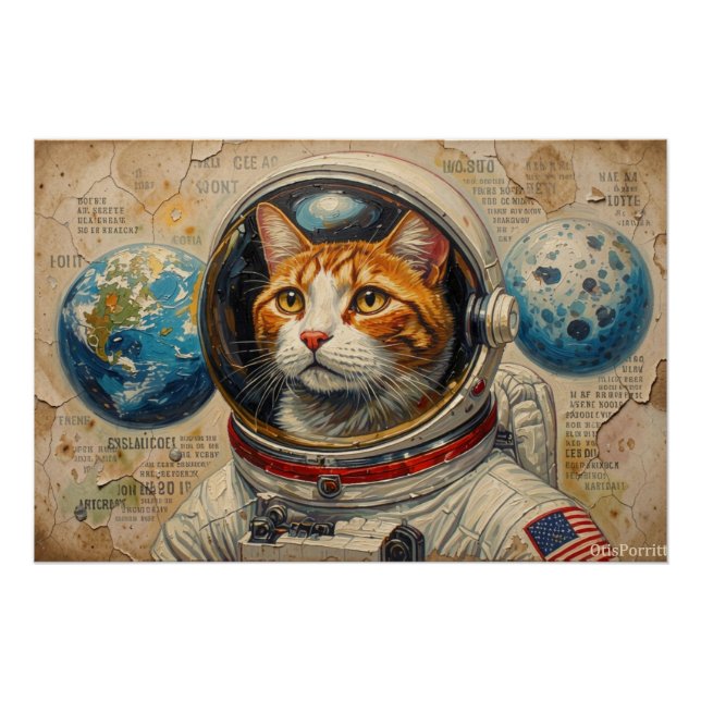 PÓSTER GATOS NO ESPAÇO 12 (Frente)
