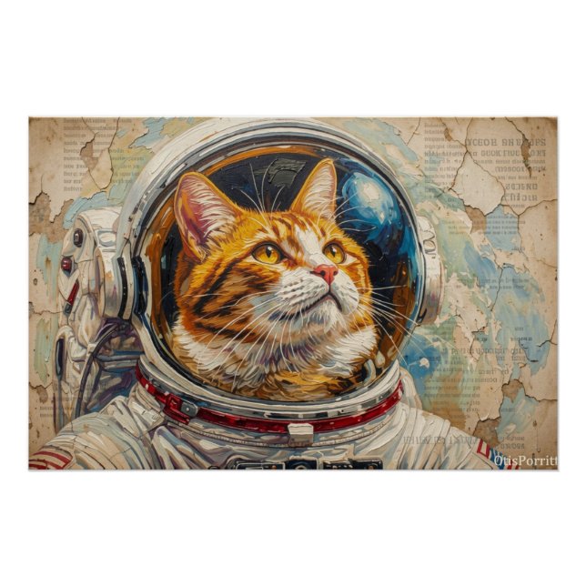 PÓSTER GATOS NO ESPAÇO 3 (Frente)