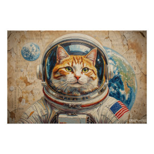 PÓSTER GATOS NO ESPAÇO 4