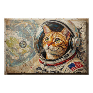 PÓSTER GATOS NO ESPAÇO 8