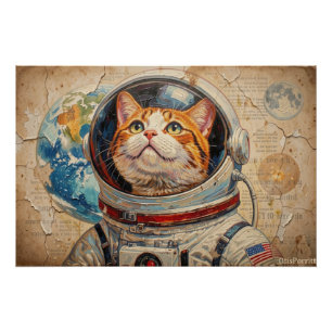 PÓSTER GATOS NO ESPAÇO 9