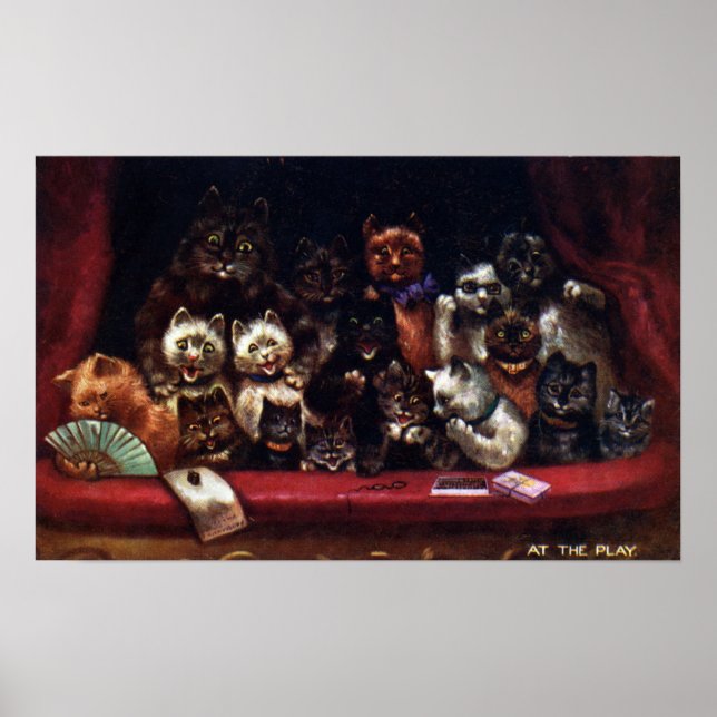 Poster Gatos no Teatro por uma peça Louis Wain (Frente)
