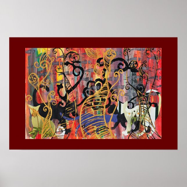 Poster Gatos Orquídeas (Frente)