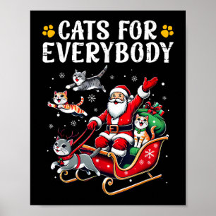 Poster Gatos Para Todo Mundo Gato De Natal Engraçado