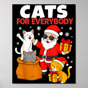 Poster Gatos Para Todos Diversão Natal Gato Natal Papai N