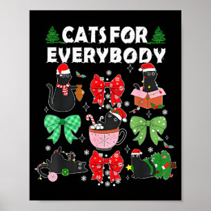 Poster Gatos Para Todos Natal Gato Divertido Natal Mulher
