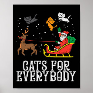 Poster Gatos Para Todos O Natal Gato Divertido Natal Mulh