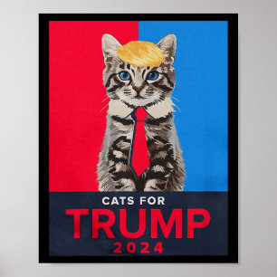Poster Gatos Para Trump 2024 Tee Engraçado Para Vance Tru