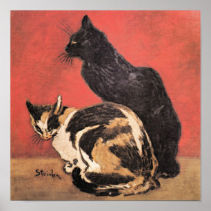 Poster Gatos, pintura de arte fina por Theophile Steinlen