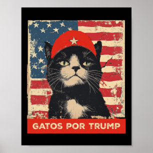 Poster Gatos Por Trump Espanhol Gato Engraçado Apoio Polí