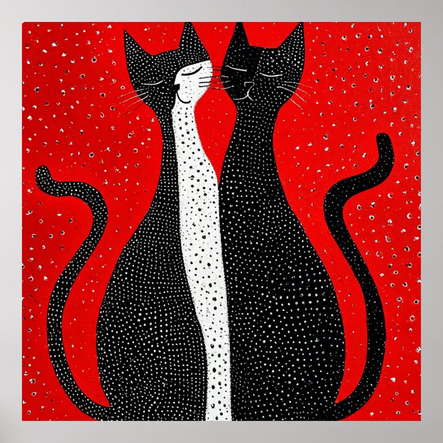 Poster Gatos pretos fofos (Frente)