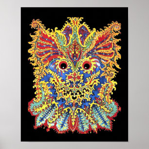 Poster Gatos Psicodélicos Loucos Olhos Louis Wain