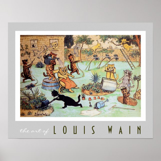 Póster Gatos que Remem a Lei de Louis Wain (1860-1939) (Frente)