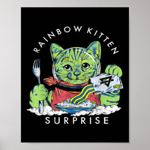 Poster Gatos Rainbow Kitten Surpresa Gota Gelada Comida G