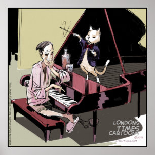 Póster Gatos Regem Tudo Até Mesmo o Cartaz do Piano