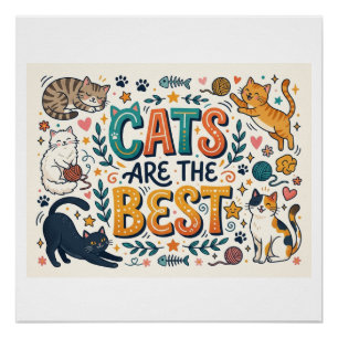 Póster Gatos São os Melhores