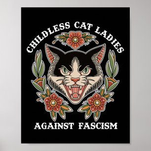Poster Gatos Sem Fios Contra O Fascismo Engraçado Fem