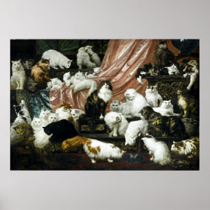 Poster Gatos Vintage da Era Vitoriana