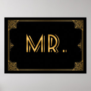 Póster Gatsby inspirou o sinal de casamento MR.