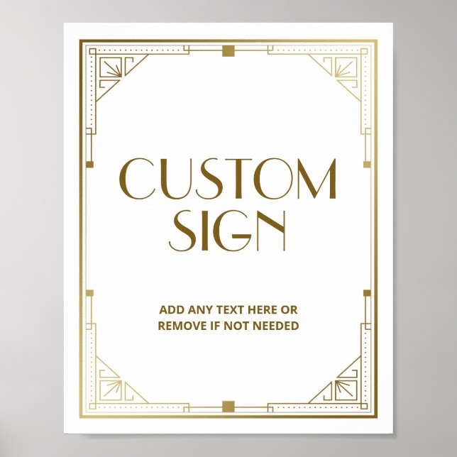 Poster Gatsby Roaring 20s Art Deco Speakeasy Sign (Frente)