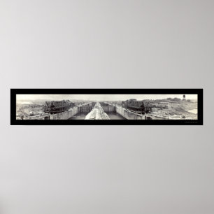 Póster Gatun trava a foto 1913 de Panamá