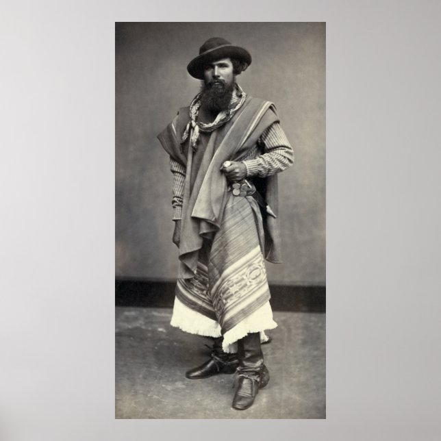 Póster Gaucho da República Argentina 1868 (Frente)