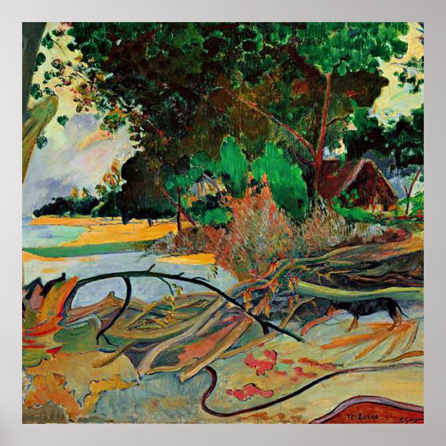 Poster Gauguin - A Árvore de Hibiscus, (Frente)