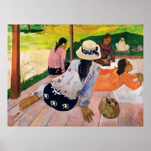 Poster Gauguin A Sesta Cartaz de Arte Taiti Vintage (Frente)