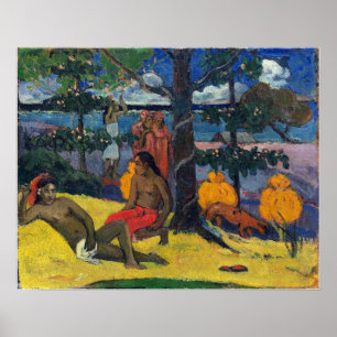 Poster Gauguin - cena taitiana 1896