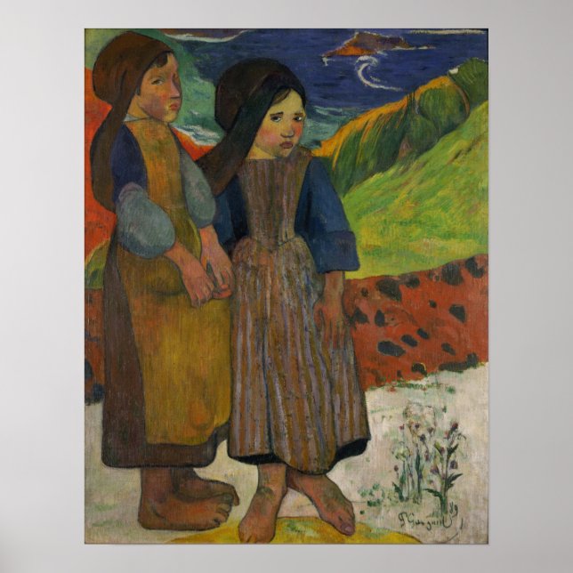 Poster Gauguin - Duas Raparigas Breton Pelo Mar 1889 (Frente)