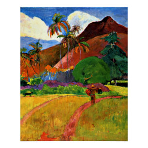 Póster Gauguin - Montanhas Tahitian