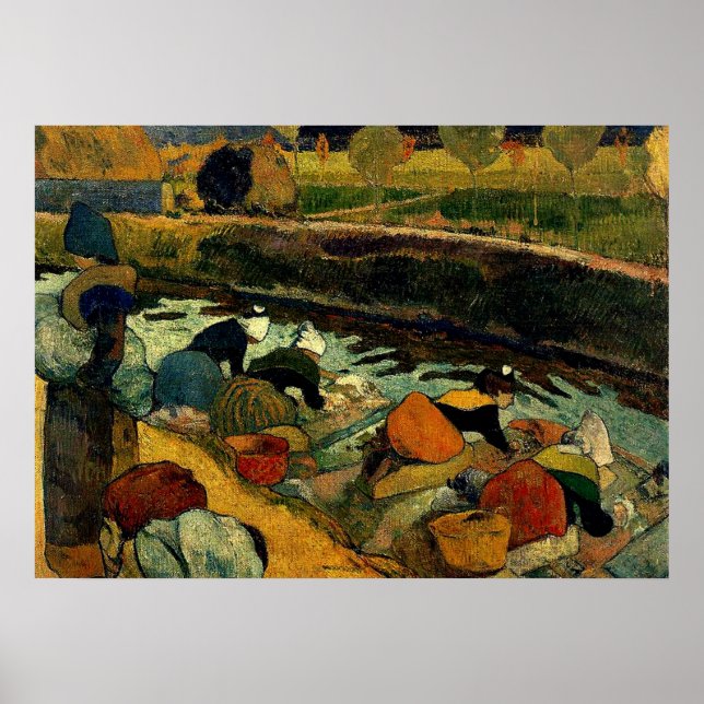 Póster Gauguin - Mulheres-Washermen em Roubine du Roi (Frente)